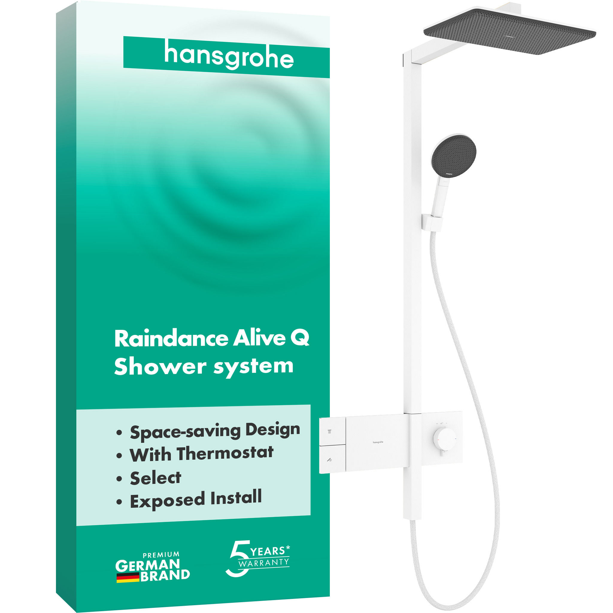 Душова система hansgrohe Raindance Alive Q 210/340 1jet з ShowerSelect Comfort, 24580700 білий матовий - зображення